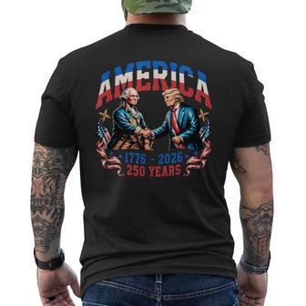 250 Years America Anniversary 250Th Trump Washington Men's T-shirt Back Print - Thegiftio UK