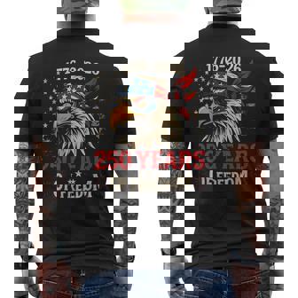 250 Years American Flag Anniversary Usa 250Th Birthday Men's T-shirt Back Print - Thegiftio