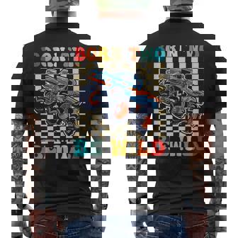 2Nd Birthday Monster Truck Born Two Be Wild 2 Year Old Boys Men's T-shirt Back Print - Monsterry