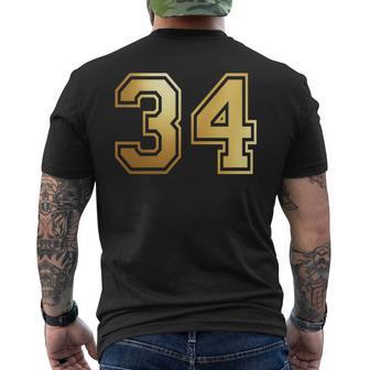 34 ナンバー34 チーム スポーツ グラフィック 代表チームのマッチング 長袖tシャツ メンズTシャツ バックプリント - Kawaiitshirt