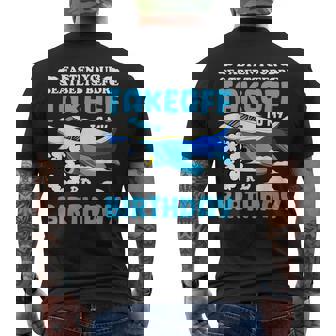 3歳の誕生日飛行機 パイロット固定シートベルト離陸飛行機 メンズTシャツ バックプリント - Kawaiitshirt