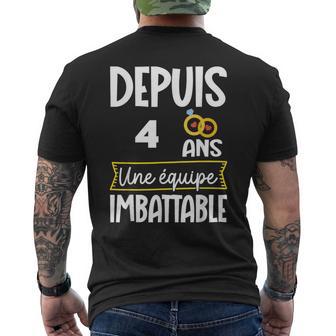 4 Ème Anniversaire De Mariage 4 Ans De Mariage Pour Couple T-shirt imprimé au dos - Cadeauxyz