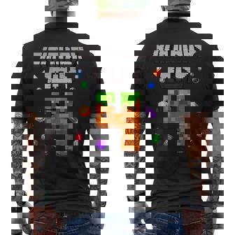 4Th Birthday Boy 4 Video Gamer Pixel Number Four Bday Party Men's T-shirt Back Print - Thegiftio
