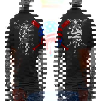 4Th Of July Baseball Drip Patriotic American Flag Youth Boys Men's T-shirt Back Print - Monsterry