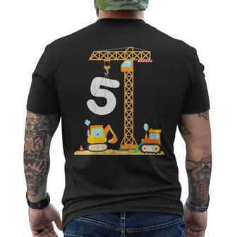 5 Años Cumpleanos Aniversario Gruaehiculos Construccion Camiseta Hombre Estampado Espalda - Regaloses