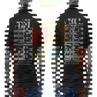 50 Cumpleaños Hombre 50 Años Hecho En 1975 Abril Camiseta Hombre Estampado Espalda - Regaloses