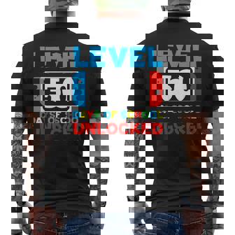 50Th Day Of School Level 50 Days Of School Unlocked Gamer Men's T-shirt Back Print | Mazezy