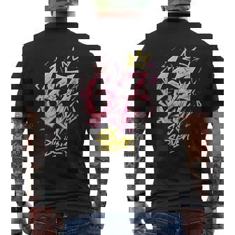 6 7 Wildstyle Graffiti Street Art Lettering Energy Pink Men's Back Print T-Shirt | Mazezy