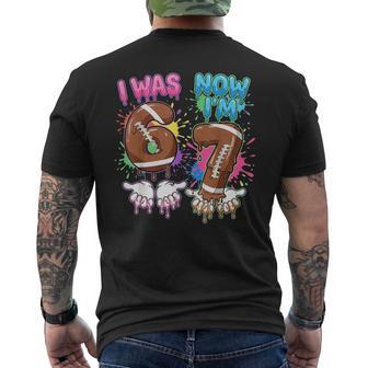 I Was 6 Now I'm 7 Football Drip 67 Birthday Boy 7Th Birthday Men's T-shirt Back Print - Monsterry
