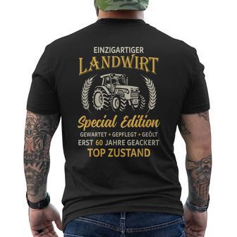 60 Geburtstag Landwirt Traktor Bauer T-Shirt mit Rückendruck - Geschenkecke