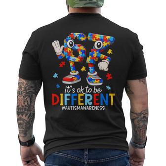 67 Autism Awareness Six Seven Boys Its Ok To Be Different Men's T-shirt Back Print - Thegiftio UK