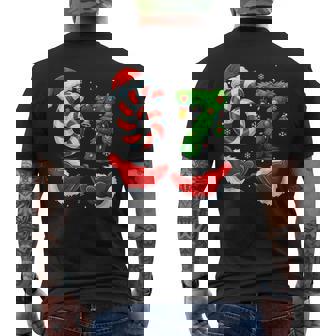 67 Christmas Shirt Xmas 6 7 Santa Hands Candy Cane Tree Men's Back Print T-Shirt | Mazezy