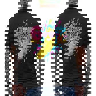 67 Dabbing Banana With Sunglasses Dripping Ice Cream Men's Back Print T-Shirt | Mazezy