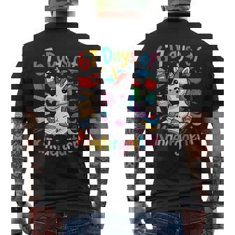 67 Days Of Kindergarten Cute Unicorn For Teachers School Fun Men's Back Print T-Shirt | Mazezy