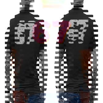 67 Donut Meme Six Seven Gen Alpha Slang Men's Back Print T-Shirt | Mazezy
