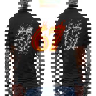 67 Fireixeven Meme Flames スラング 数字 面白い キッズ ティーン 長袖tシャツ メンズTシャツ バックプリント - Kawaiitshirt