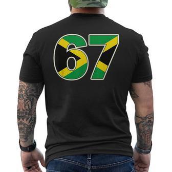 67 Jamaican Flag Inspired Men's Back Print T-Shirt | Mazezy
