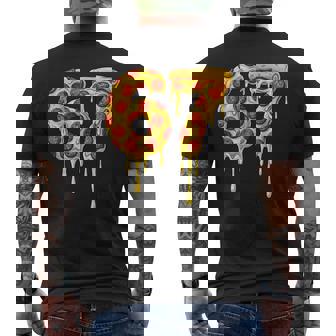 67 Pizza Drip Meme Six Seven Gen Alpha Slang Fast Food Men's Back Print T-Shirt | Mazezy