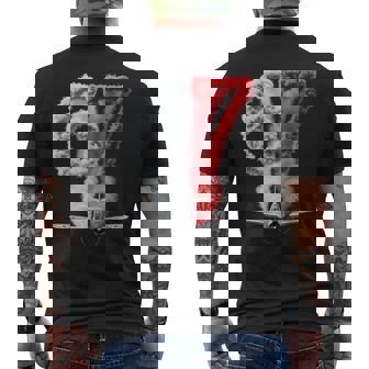 67 Retro Airplane Smoke Trail And Red 67 Pilot Men's Back Print T-Shirt | Mazezy