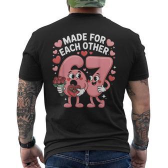67 Six Seven Meme Gen Alpha Valentines Day Coquette Bow Men's Back Print T-Shirt | Mazezy