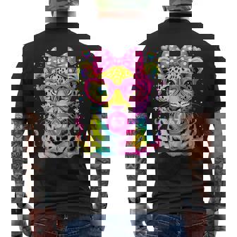 67 Six Seven Meme Leopard Glasses Blowing Bubble Gum Men's Back Print T-Shirt | Mazezy