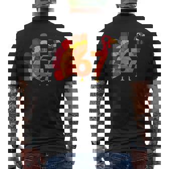 67 Turkey Meme Thanksgiving Humor Men's Back Print T-Shirt | Mazezy