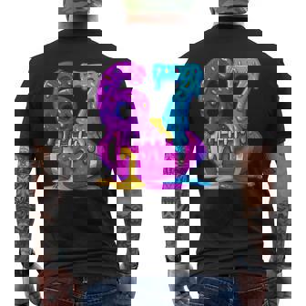 67th Birthday Ice Cream American Football Drip 6 7 Player Men's Back Print T-Shirt | Mazezy