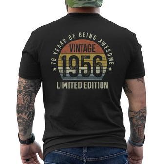 70Th Birthday Vintage 1956 Limited Edition 70 Years Old Men's T-shirt Back Print - Thegiftio