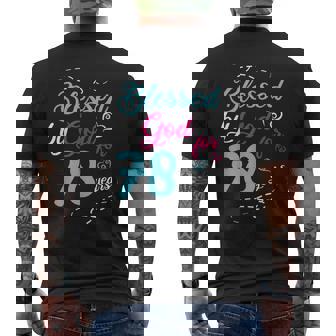 78歳 78歳 誕生日パーティー お祝い 神に祝福 メンズTシャツ バックプリント - Kawaiitshirt