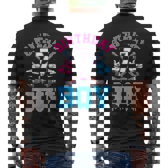 7th Birthday Hockey Ice Cream Drip Boys 7 Year Old Bday Men's Back Print T-Shirt | Mazezy