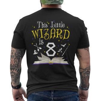 8Th B-Day Magic Wizard 8 Year Old Birthday Matching Family Men's T-shirt Back Print - Thegiftio