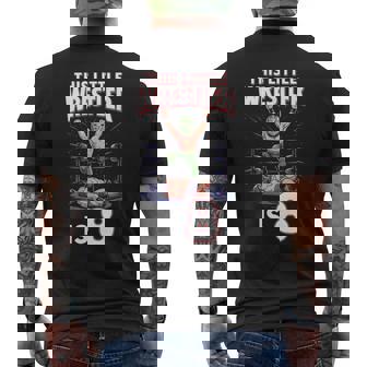 8Th Wrestling Birthday Party This Little Wrestler Is 8 Men's T-shirt Back Print | Mazezy