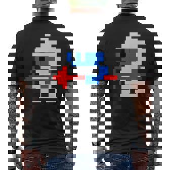 8ビット80年代レトロクラシックビデオゲームキャラクターダグヒーロー メンズTシャツ バックプリント - Kawaiitshirt