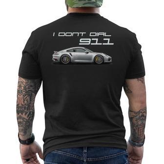 911 Turbo S I Don't Dial 911 Classic Vintage Old Car Men's T-shirt Back Print - Thegiftio UK