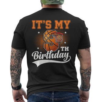 9Th Birthday For Boys Basketball Nine 9 Year Old Men's T-shirt Back Print - Monsterry