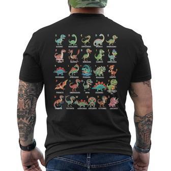 A-Z Dinosaure Alphabet Collection Educatif Cute Cartoon T-shirt imprimé au dos - Cadeauxyz