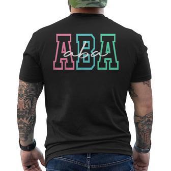 Aba Retro Applied Behavior Analyst Aba Therapist Men's T-shirt Back Print - Thegiftio UK