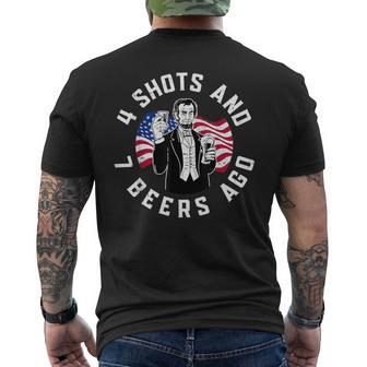 Abraham Lincoln 4 Shots And 7 Beers Ago Drinking Men's T-shirt Back Print | Seseable UK