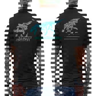 Acrocanthosaurus Dinosaur Skeleton Cool Science Men's Back Print T-Shirt | Mazezy