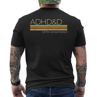 Adhd&D Roll For Concentration Small Black Men's T-shirt Back Print - Thegiftio