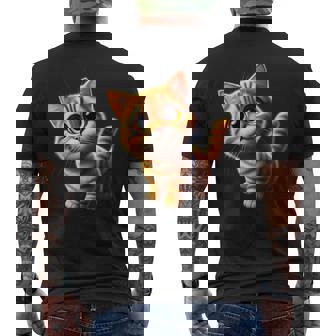 Adorable Orange Tabby Kitten Cute Cat Men's T-shirt Back Print - Monsterry