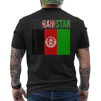 Afghan Afghanistan Country Flag Men's Back Print T-Shirt | Mazezy