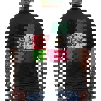 Afghanistan Mexico Half Flag Afghan Mexican Heritage Men's Back Print T-Shirt | Mazezy