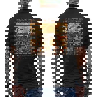 African Hippo Family Tribal Kente Pattern Safari Ghana Men's Back Print T-Shirt | Mazezy