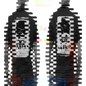 African Queen Roots Angola And Zambia Mix Heritage Men's Back Print T-Shirt | Mazezy