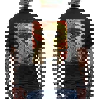 Afro American Samurai African Warrior In Anime With Katana Men's T-shirt Back Print - Monsterry