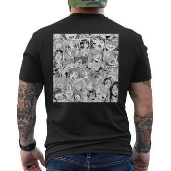Ahegao オタクアニメ 垂れ下がるよだれアニメ Weeb Love メンズTシャツ バックプリント - Kawaiitshirt
