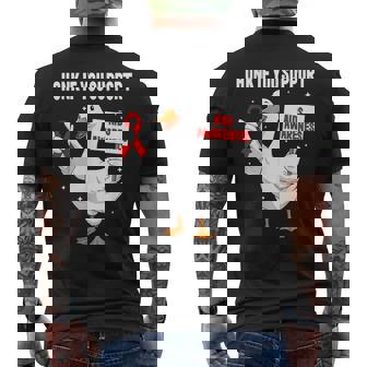 AIDSHIV Awareness Goose World Aids Day Red Ribbon Men's Back Print T-Shirt | Mazezy