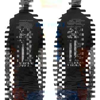 Air Force Veteran Proud Distressed American Flag For Men Tank Top Men's Back Print T-Shirt | Mazezy