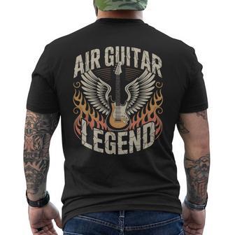 Air Guitar Legend Musician Feelings Men's Back Print T-Shirt | Mazezy